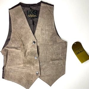 Vintage Leather Vest - size S